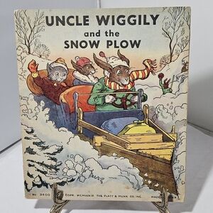 Vintage 1939 Uncle Wiggily and the Snow Plow Childrens Kids Book